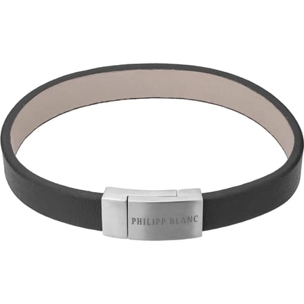 Echt leer en roestvrij stalen armband Philipp Blanc Anton