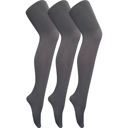 3 paar dames gekleurde ondoorzichtige 80 denier panty's - Houtskool