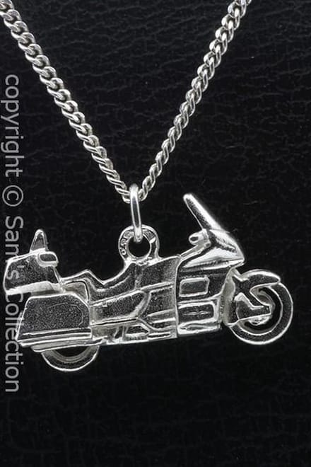Zilveren Honda Goldwing motor vlak ketting hanger