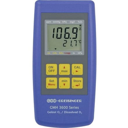 Greisinger GMH 3611-GL Zuurstofmeter Druk, O₂-concentratie, O₂-verzadiging