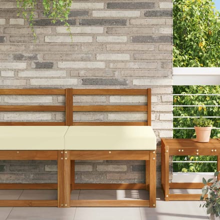 vidaXL Buiten bankkussen Polyester Crèmekleurig 60 x 60 cm