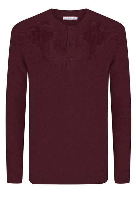 Felix Hardy Ronde Hals Trui - Pullover - Sweater - %100 Katoen Heren Bordeaux - M