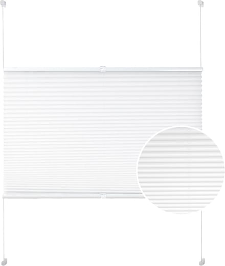 Happyment Luxe Jaloezieën - Rolgordijn Wit - 65x220cm - Isolerend - Zonder boren - Polyester
