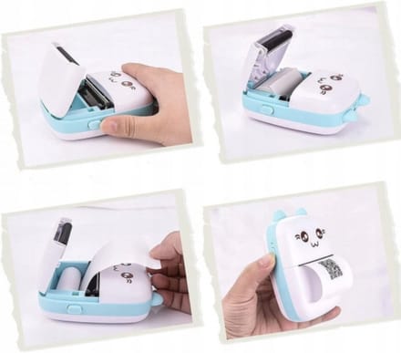 Ilso draagbare printer - pocket printer - thermische printer - mini printer voor mobiel - 11 rollen -oplaadbaar USB - blauw