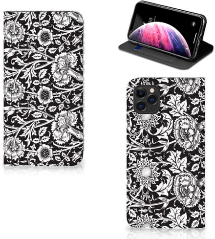 Apple iPhone 11 Pro Max Smart Cover Black Flowers