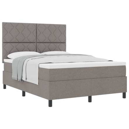 vidaXL - Boxspring - bed - met - hoofdeinde - Taupe - 160 - x - 200 - cm - Stof