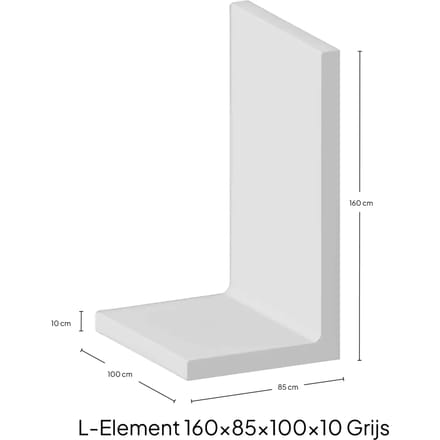 L-Element 160x85x100x10cm Zichtbeton