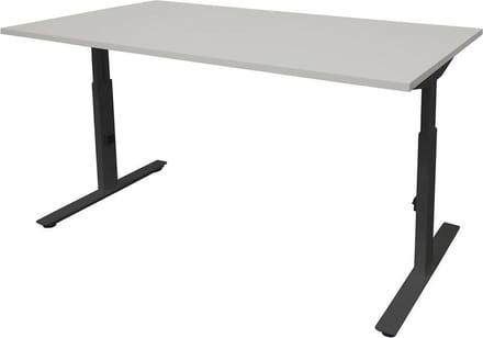 Verstelbaar Bureau - Linesto 180x80 grijs - zwart frame