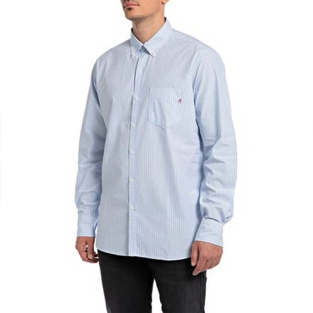 Replay M4126.000.52704 Overhemd Met Lange Mouwen Blauw S Man