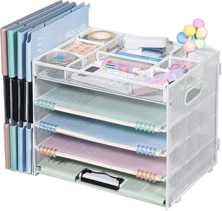 Bureau Organizer Set - 5 Laags Postbak en Opbergvakken voor Kantoorassortiment