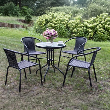 Tuintafel voor balkon terras 60cm glazen balkontafel rond metaal