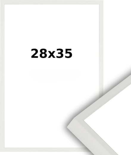 Aluminium Wissellijst 28 x 35 Wit - Ontspiegeld Glas - Professional