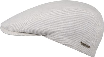 Dante - Gestreept linnen flatcap - Beige