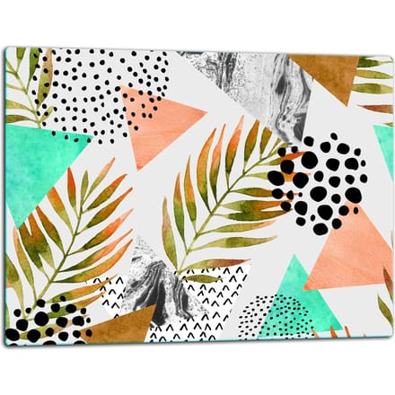 TMK ArtDeko - Snijplank - Glas - 52x40cm - Bloemenmotief