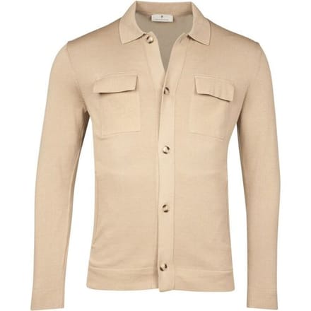 Thomas Maine Vest Overshirt Button Cardigan Single Knit Beige / male