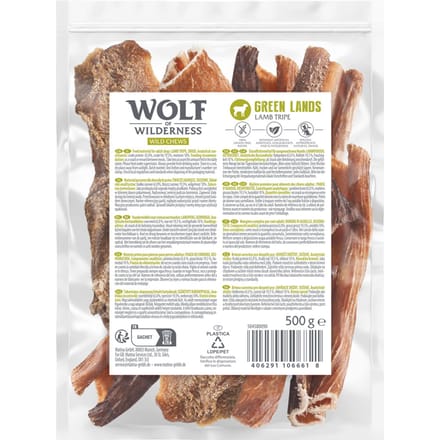 500g Wolf of Wilderness lams pens "Green Fields" hondensnacks