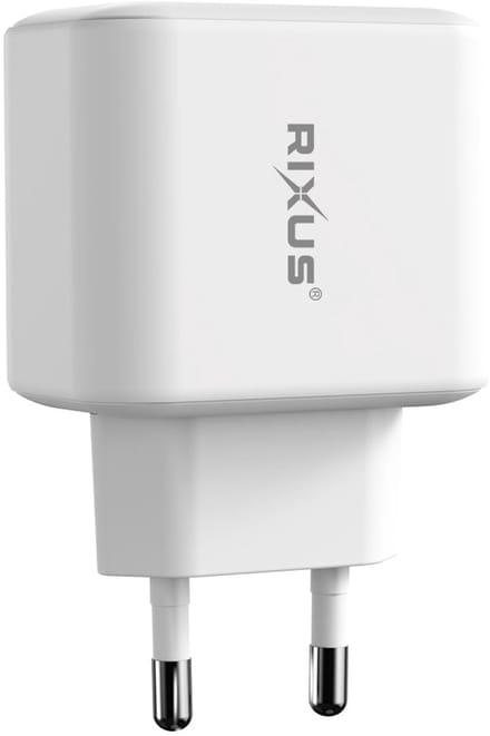 Rixus RXHC45 GaN Double USB-C Power Adapter 45W White