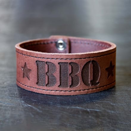 Leren BBQ Armband - Medium - 30mm breed - 100% runderleder