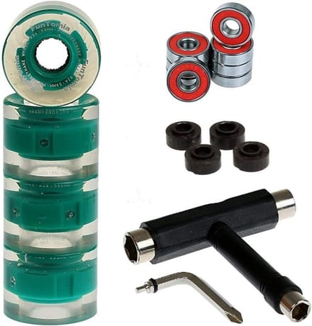 Set van 4 LED Skateboard Wielen 59mm 82A met ABEC-9 Lagers en T-Tool