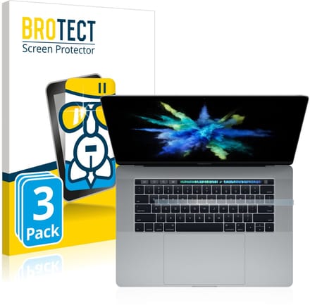 Screenprotector 3 Stuks voor Apple MacBook Pro 15" 2017 (ALLEEN Touch Bar) Beschermglas transparant