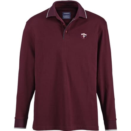 Babista herren Poloshirt Met Lange Mouwen - 48 - donkerrood - Plus Size