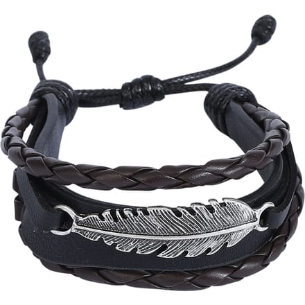 R.E.D. by EMP Kunstlederen armband - Feather - bruin-zwart