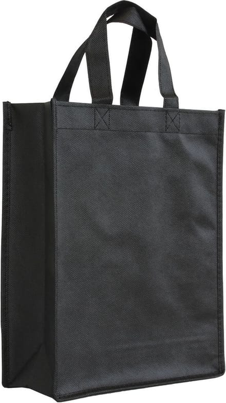 10x Shopper Zwart non woven 24x10x30cm