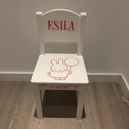 Kinderstoeltje met eigen naam Nijntje - Roze
