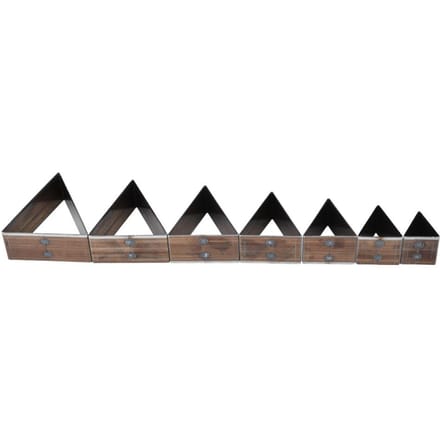 7 Stuks 20-50mm Driehoekige Vorm Lederen Snijmal DIY Leer Ambacht Snijmal gray