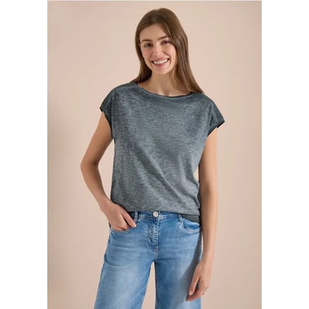 Shirt met boothals in garment-dyed look