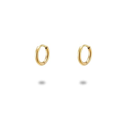 Twice As Nice Oorbellen in goudkleurig edelstaal, mini oorring, 9 mm