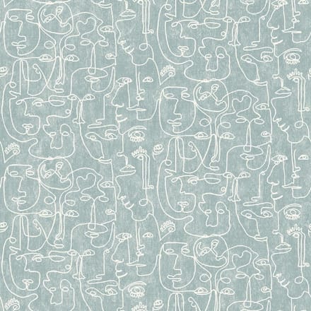 Arty Faces blauwgroen/wit - M412-04