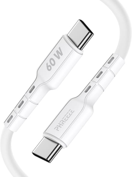Usb C kabel 1m - Usb C naar usb C - 65w fast charge & 480mbps data - Flexibel kunststof - Phreeze