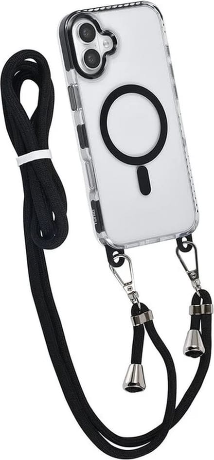 TUNIQ telefoonhoesje voor Apple iPhone 16 - MagSafe backcover met afneembaar koord