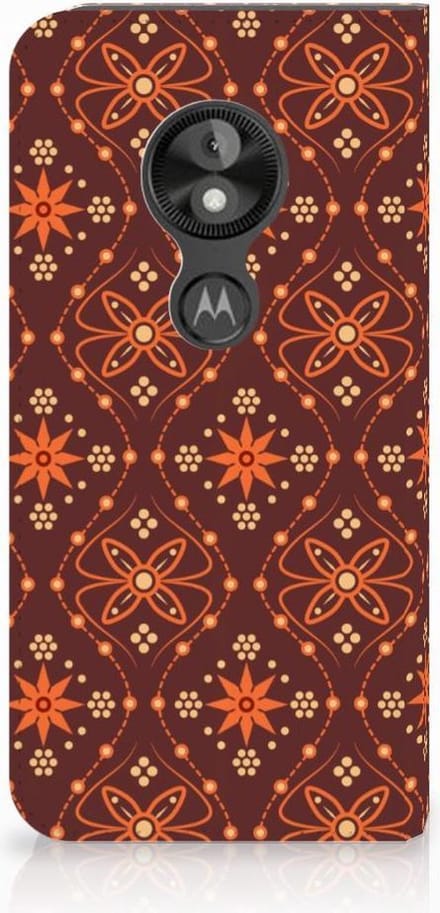 Motorola Moto E5 Play Hoesje met Magneet Batik Brown