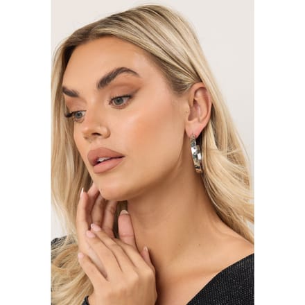 Yours Zilverkleurige Ster Diamante Hoepeloorbellensize One Size