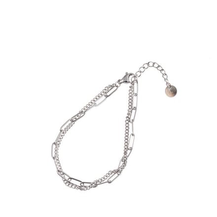 Go Dutch Label Armband Dubbel Ketting Zilver B1251-1
