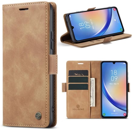 Solidenz Hoesje - Geschikt voor Samsung Galaxy A17 - Urban Book - Bruin