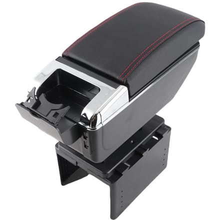 Universele auto middenconsole armsteun box container verstelbaar met USB-interface black