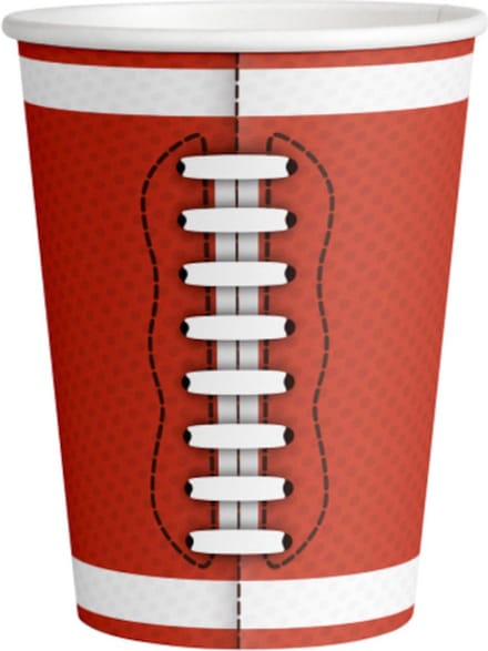 Amscan Feestbekers Touchdown! 250 Ml Papier Rood 6 Stuks