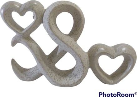 Modern Keramiek Beeld Liefde Hart  12 x 21 cm