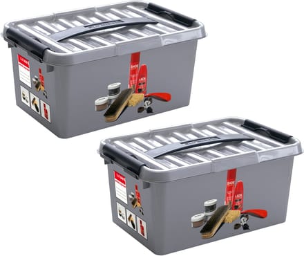 Sunware - Sunware Q - line schoenpoetsdoos met inzet 6L - Set van 2
