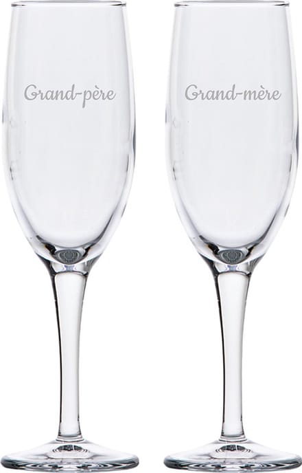 Champagneglas gegraveerd - 16,5cl - Grand-père & Grand-mère