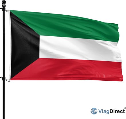 VlagDirect - Koeweitse vlag - Koeweit vlag - 90 x 150 cm.