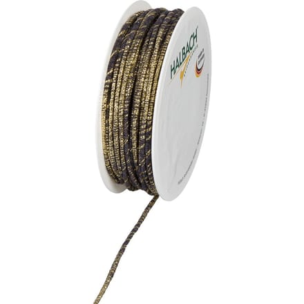 Katoenen koord met lurex en kneedbare draadkern - Antraciet/Goud
