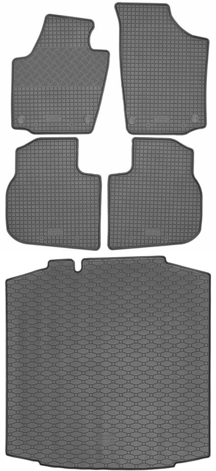 Rigum - Kofferbakmat en Automatten Set - Skoda Rapid Hatchback - Zwart
