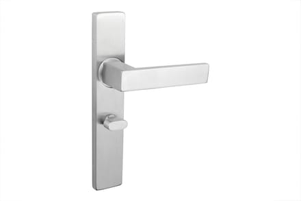 Lavuzo deurkruk Imperio RVS met rechthoekig schild WC63/8 badkamersluiting | Per set