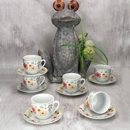 MamboCat MamboCat Set van 6 Variant koffiekoppen schotels BLÜMCHEN