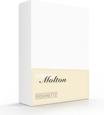 Romanette molton stretch hoeslaken - Wit - 1-persoons (80/90/100x200/220 cm)