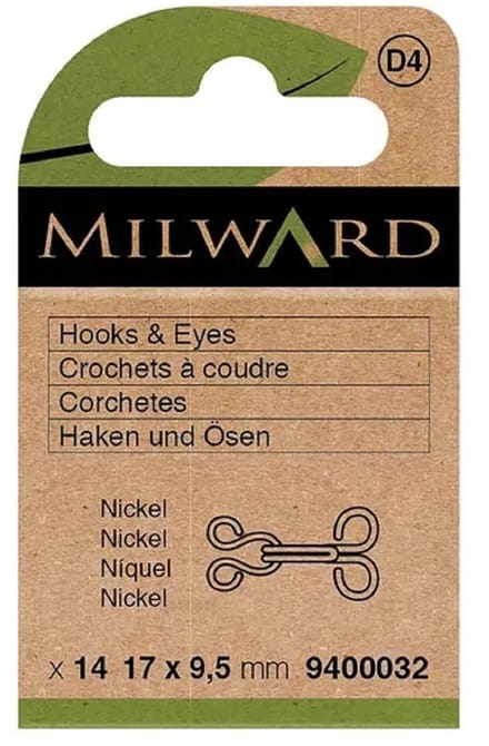 Milward - Haken En Ogen - Nickel - Nummer 3